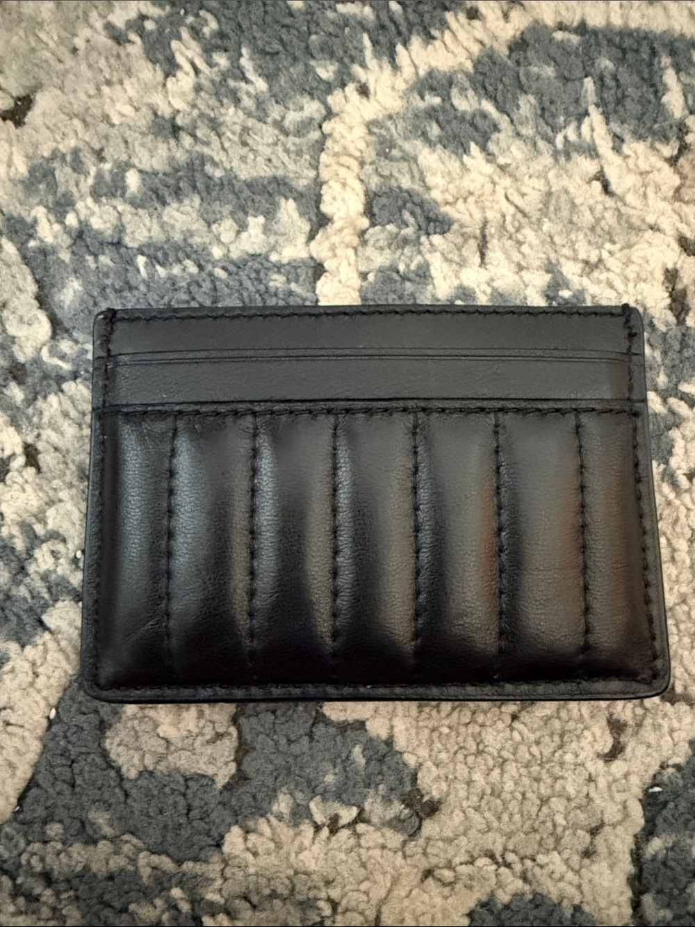 Coach Black Quilted Leather Card Holder with Gold Logo - Picture 2 of 4